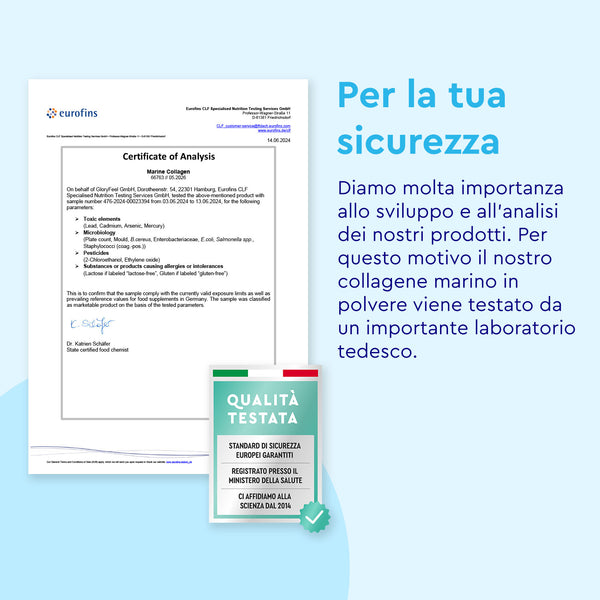 certificato collagene polvere marino