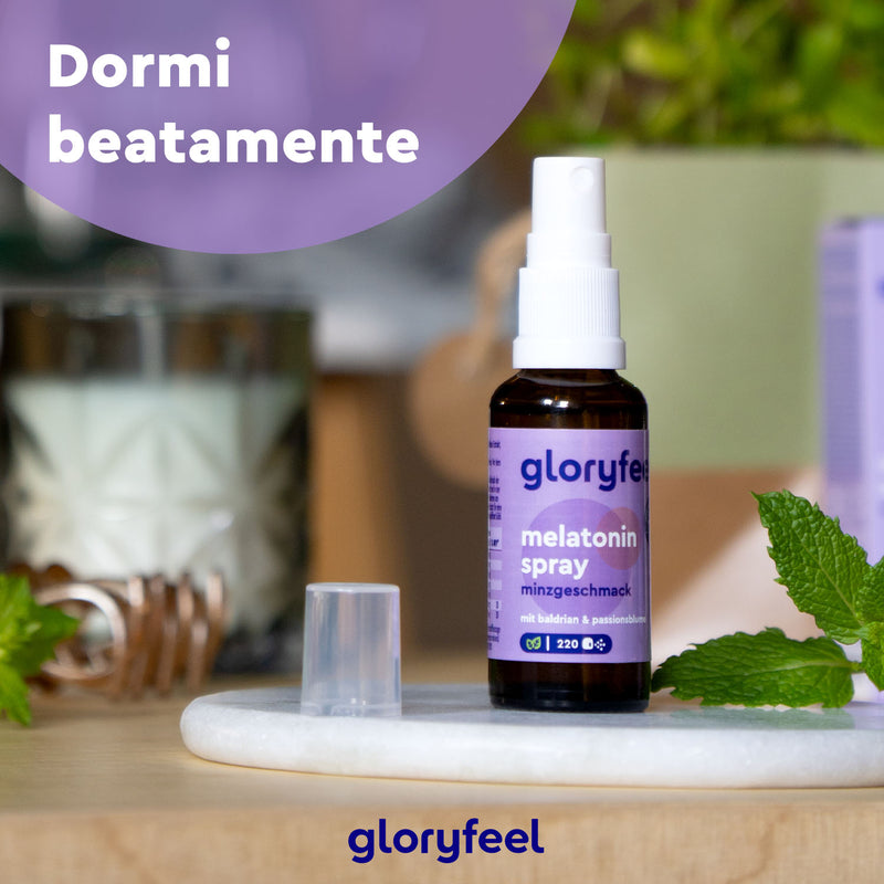 Melatonina spray con aroma di menta