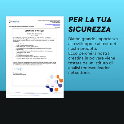 Certificato creatina gloryfeel