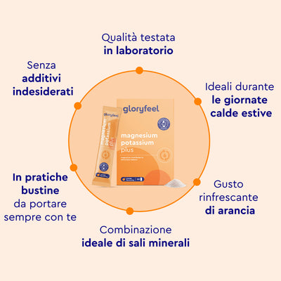 Magnesio e potassio in bustine caratteristiche