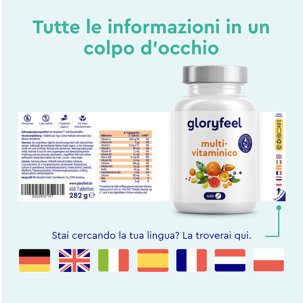 Multivitaminico gloryfeel multilingue