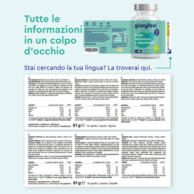 Acido ialuronico e vitamina C etichetta