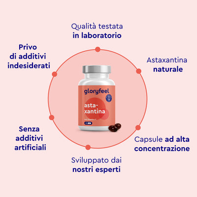 Astaxantina con vitamina E gloryfeel caratteristiche 