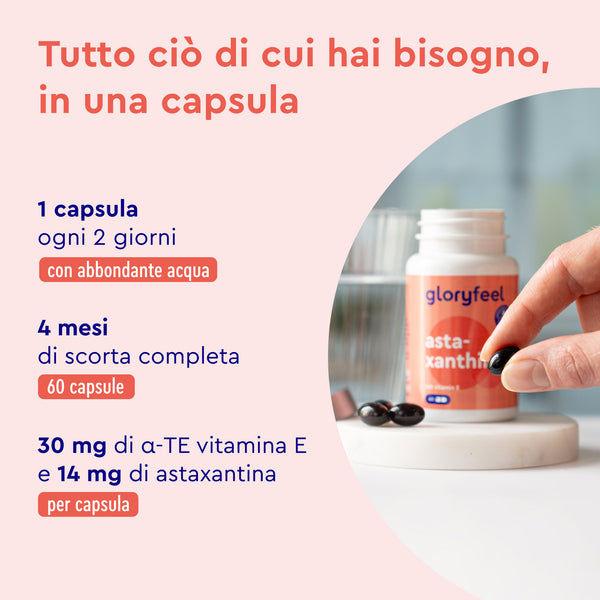 Astaxantina con vitamina E gloryfeel modo d&