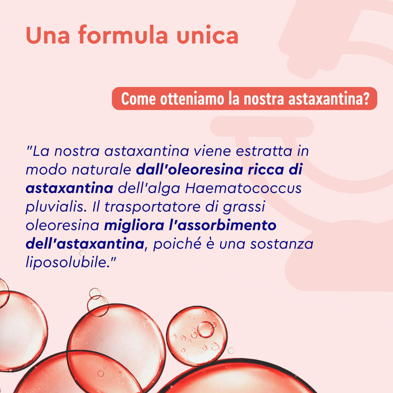 Astaxantina con vitamina E gloryfeel formulazione