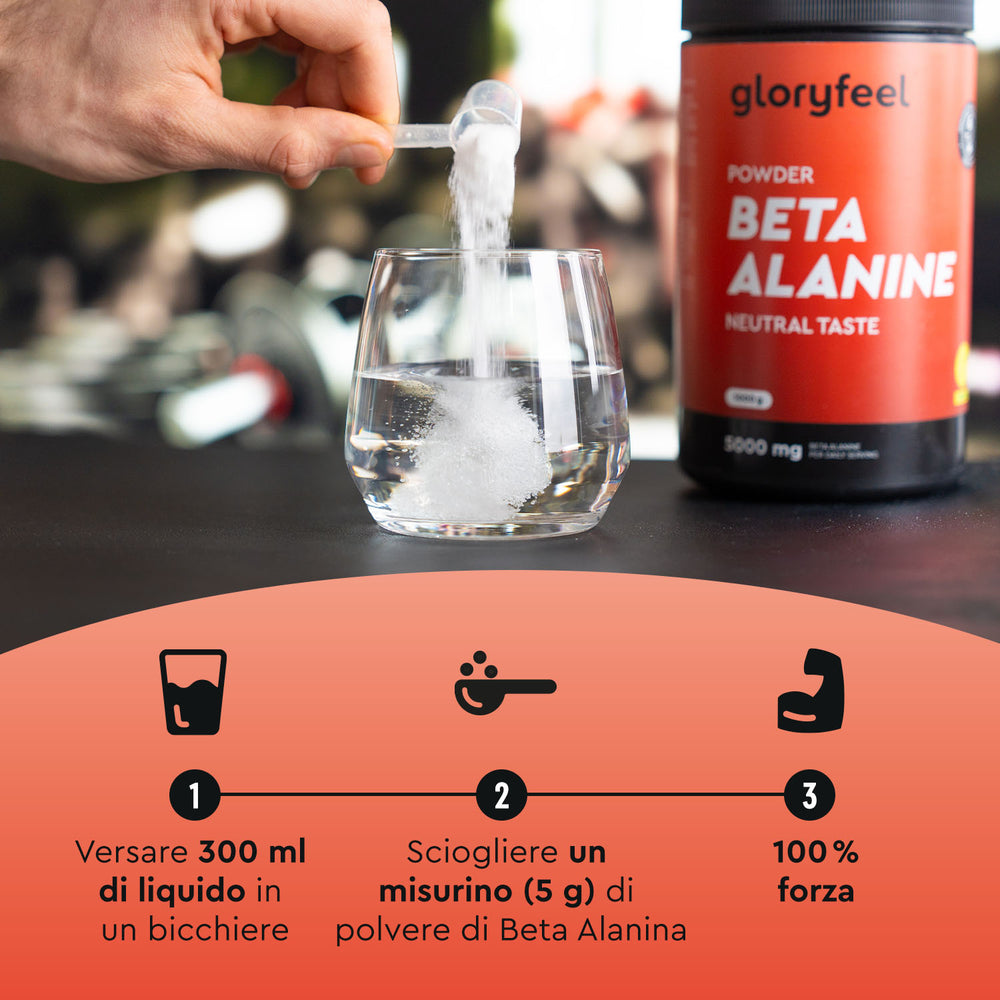 Beta alanina in polvere preparazione