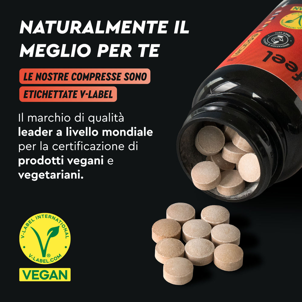 Caffeina + L-tianina in compresse vegan