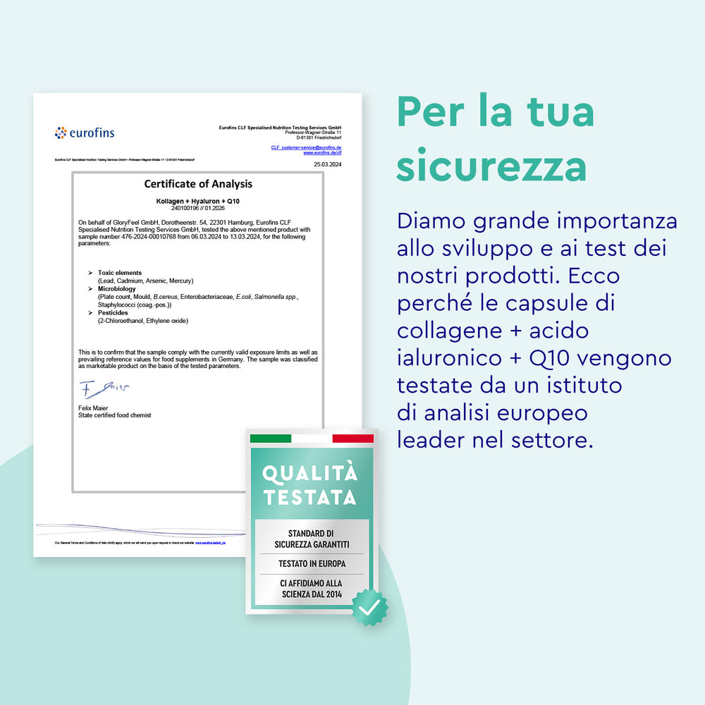 Certificato collagene gloryfeel