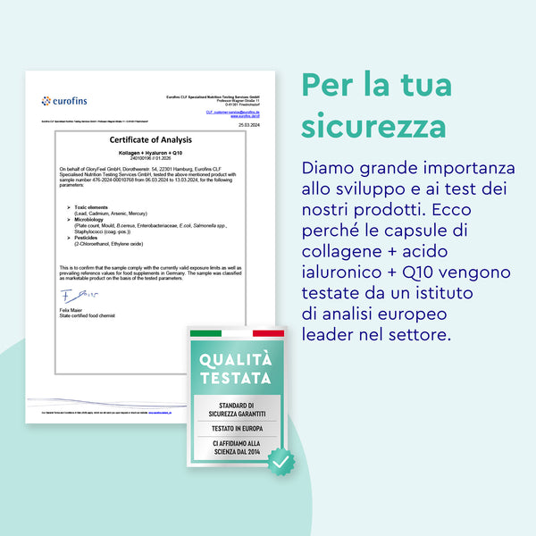 Certificato collagene gloryfeel