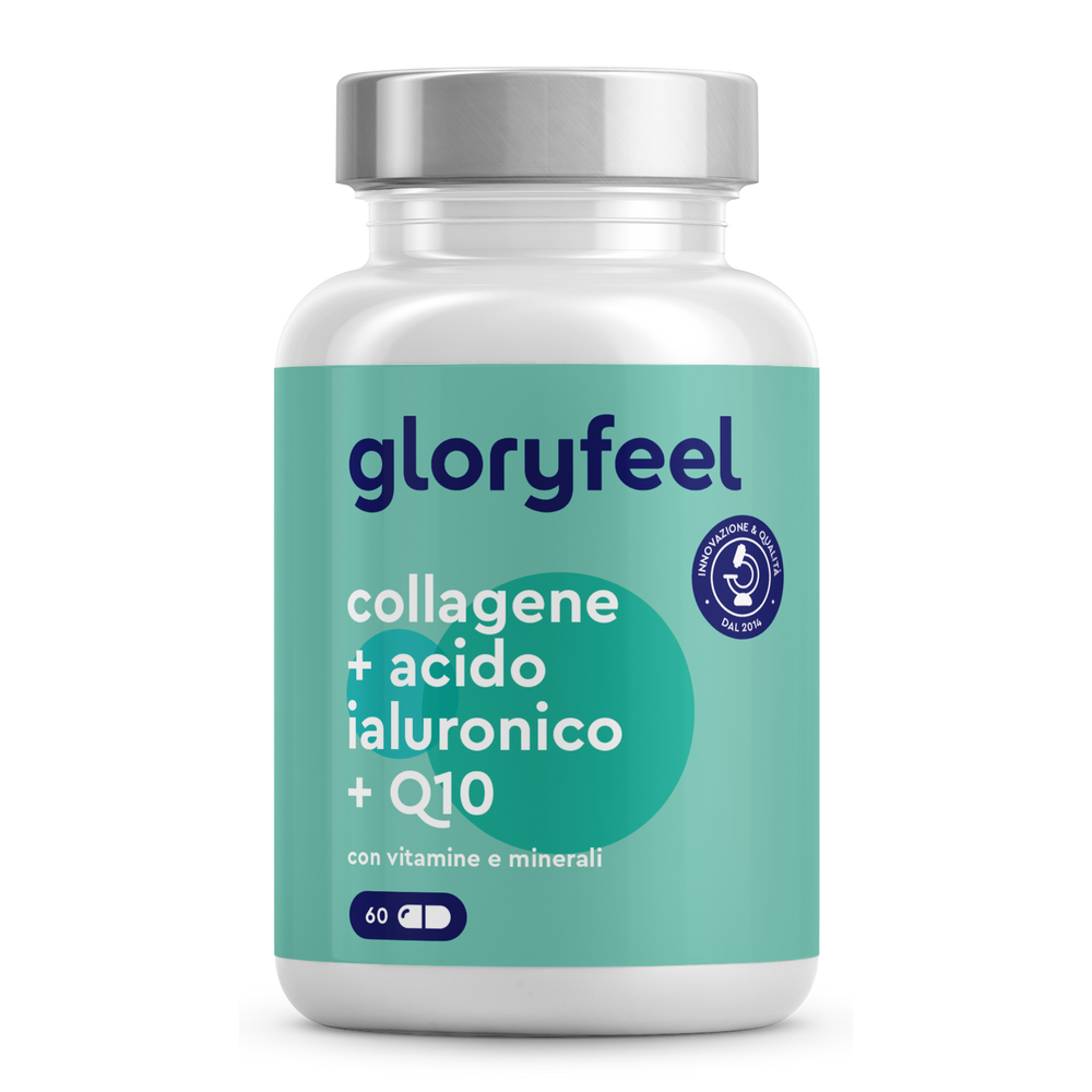 Collagene, acido ialuronico e coenzima Q10 gloryfeel