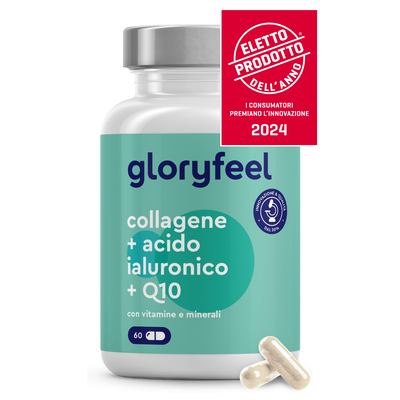 Collagene, acido ialuronico e coenzima Q10 gloryfeel