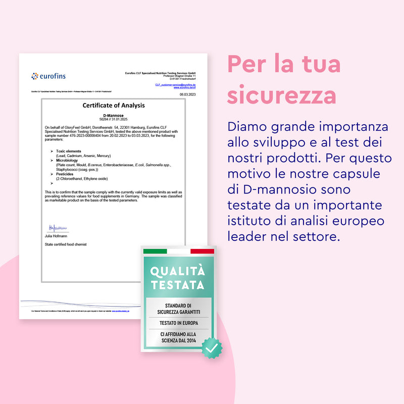 D-mannosio in capsule certificato