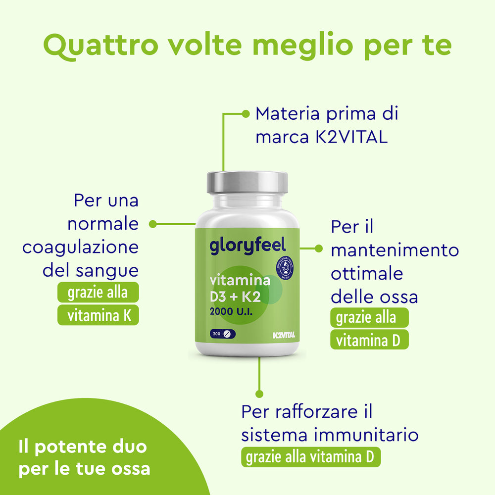 Vitamina D3K2 2000 benefici