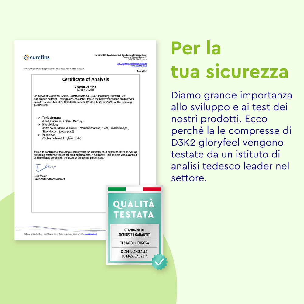 Vitamina D3K2 2000 certificato