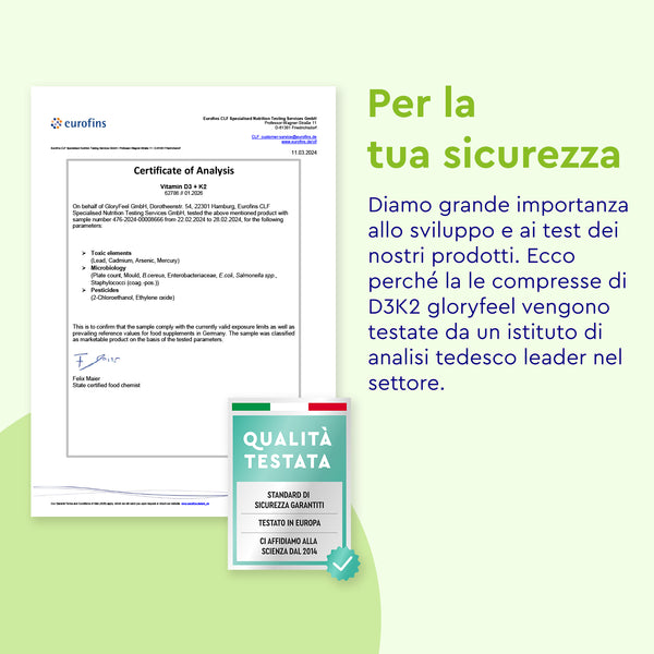 Vitamina D3K2 2000 certificato