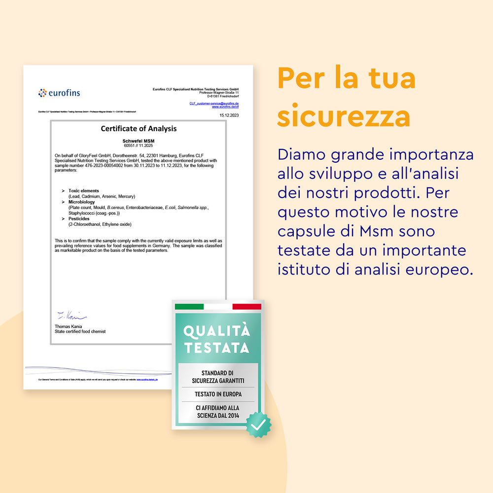 MSM in capsule certificato