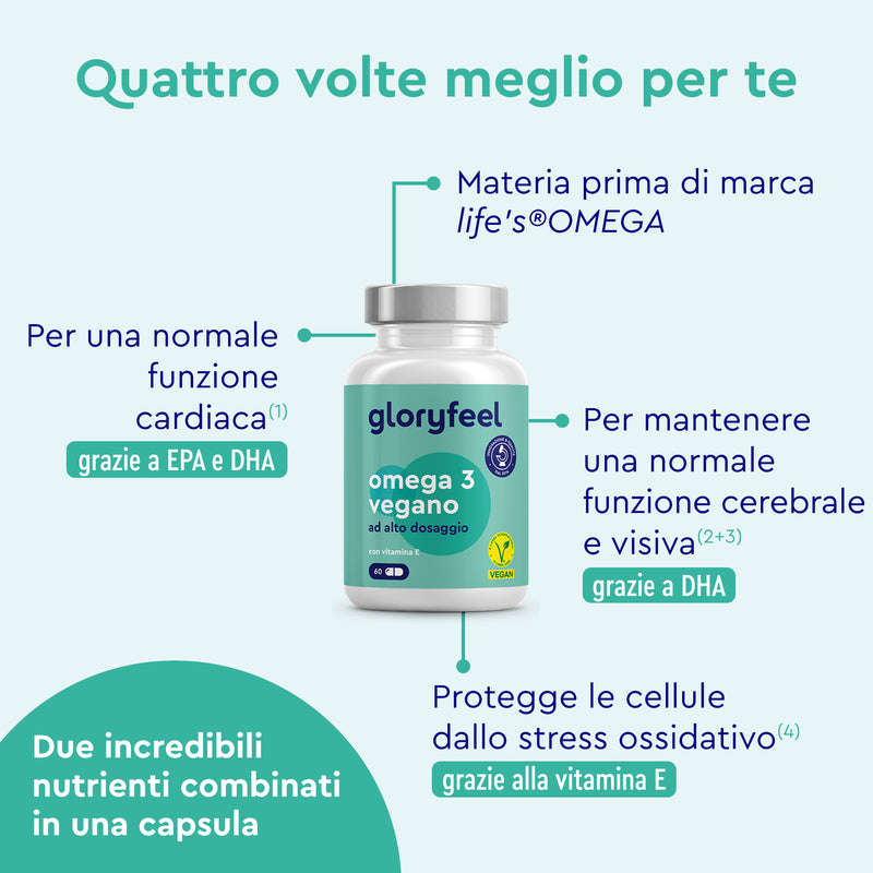 Omega 3 vegan e vitamina E effetti