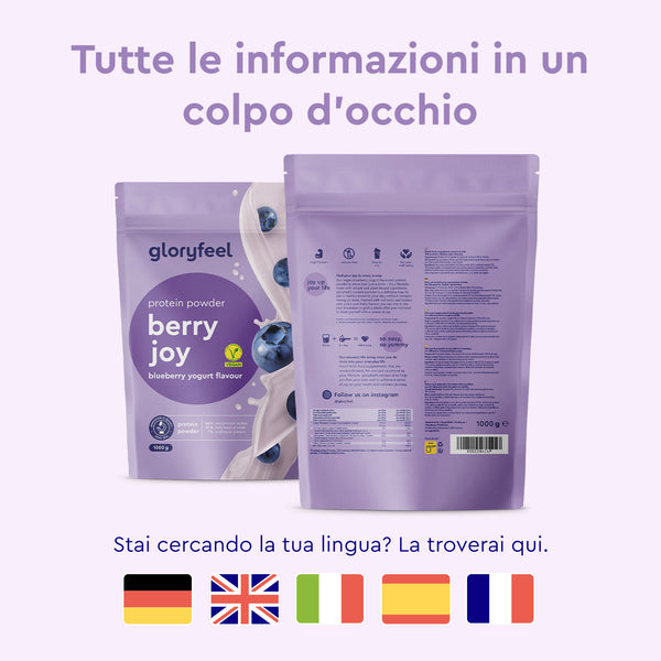 Proteine in polvere etichetta