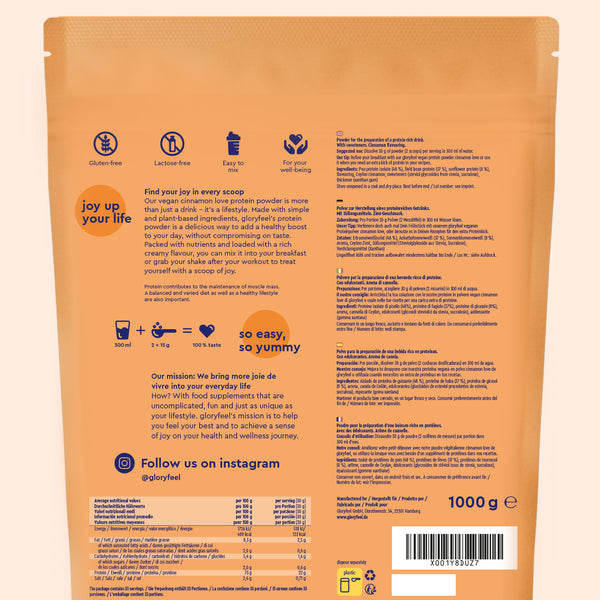 Proteine in polvere vegan etichetta