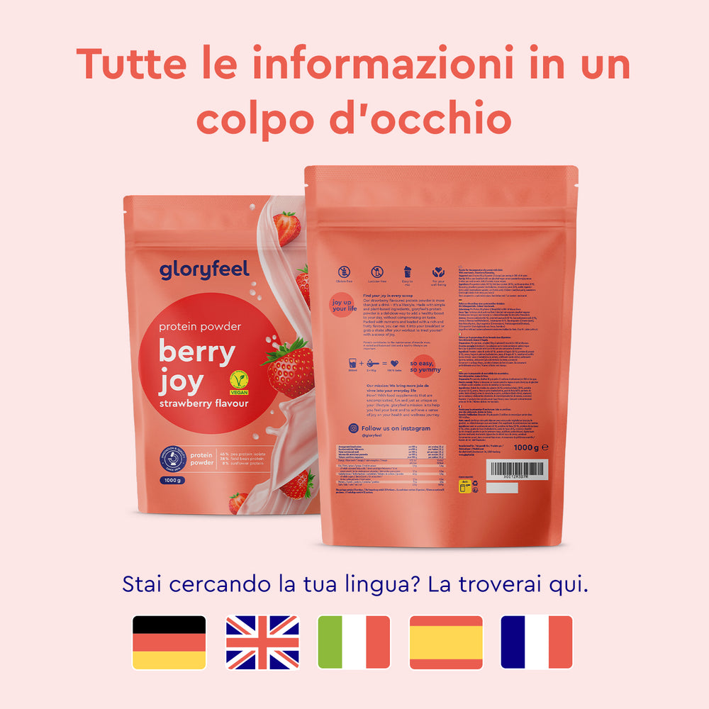 Proteine in polvere etichetta