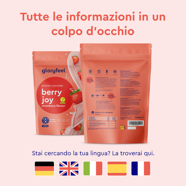 Proteine in polvere etichetta