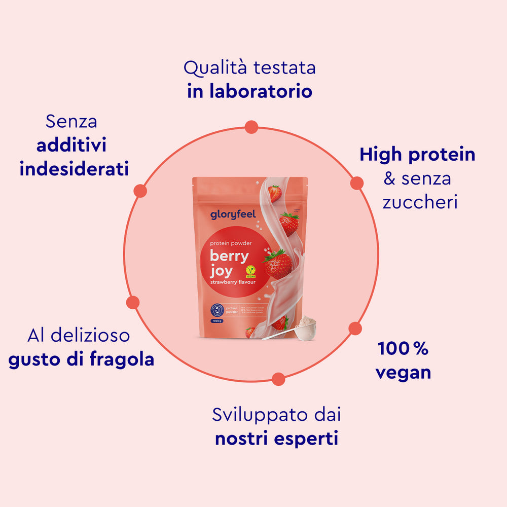 Proteine in polvere alla fragola caratteristiche