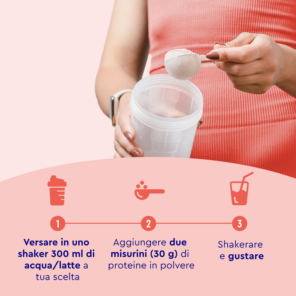 Preparazione shake di proteine vegan gloryfeel