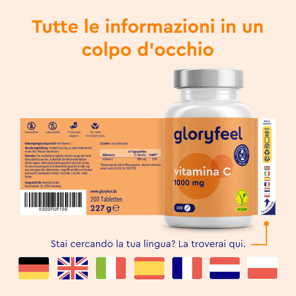 vitamina c etichetta