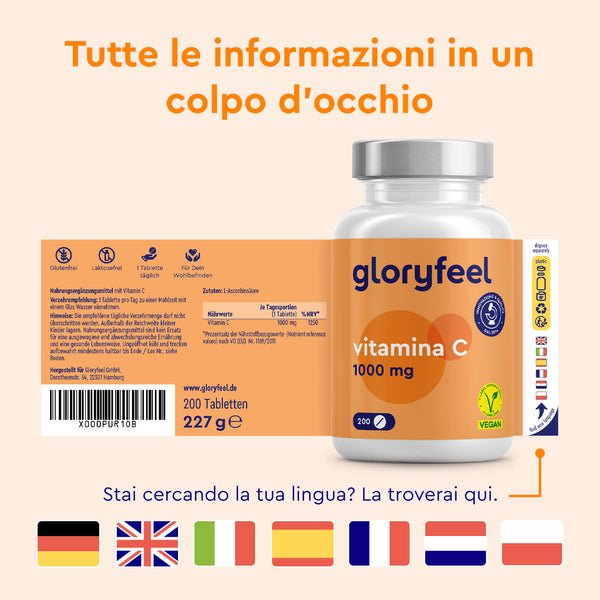 vitamina c etichetta