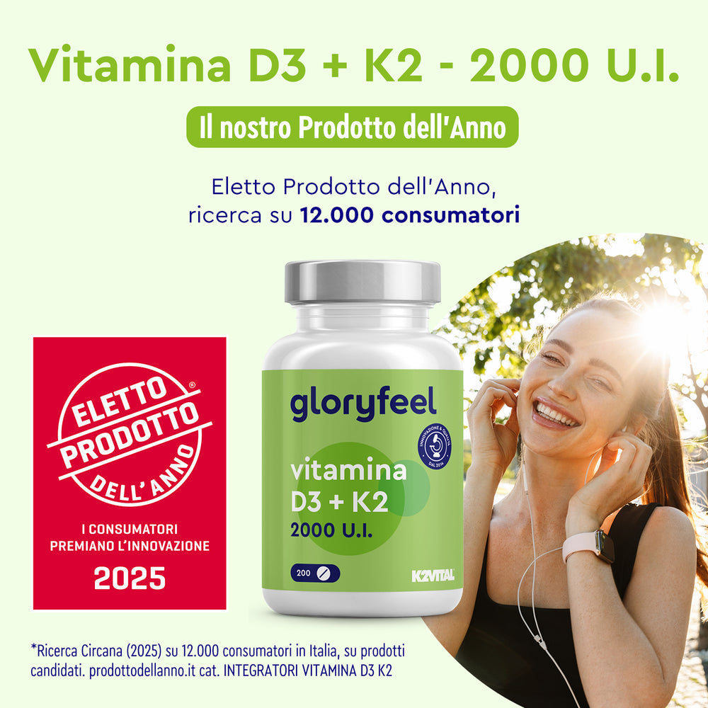 Vitamina D3 K2 2000 U.I. Prodotto dell&
