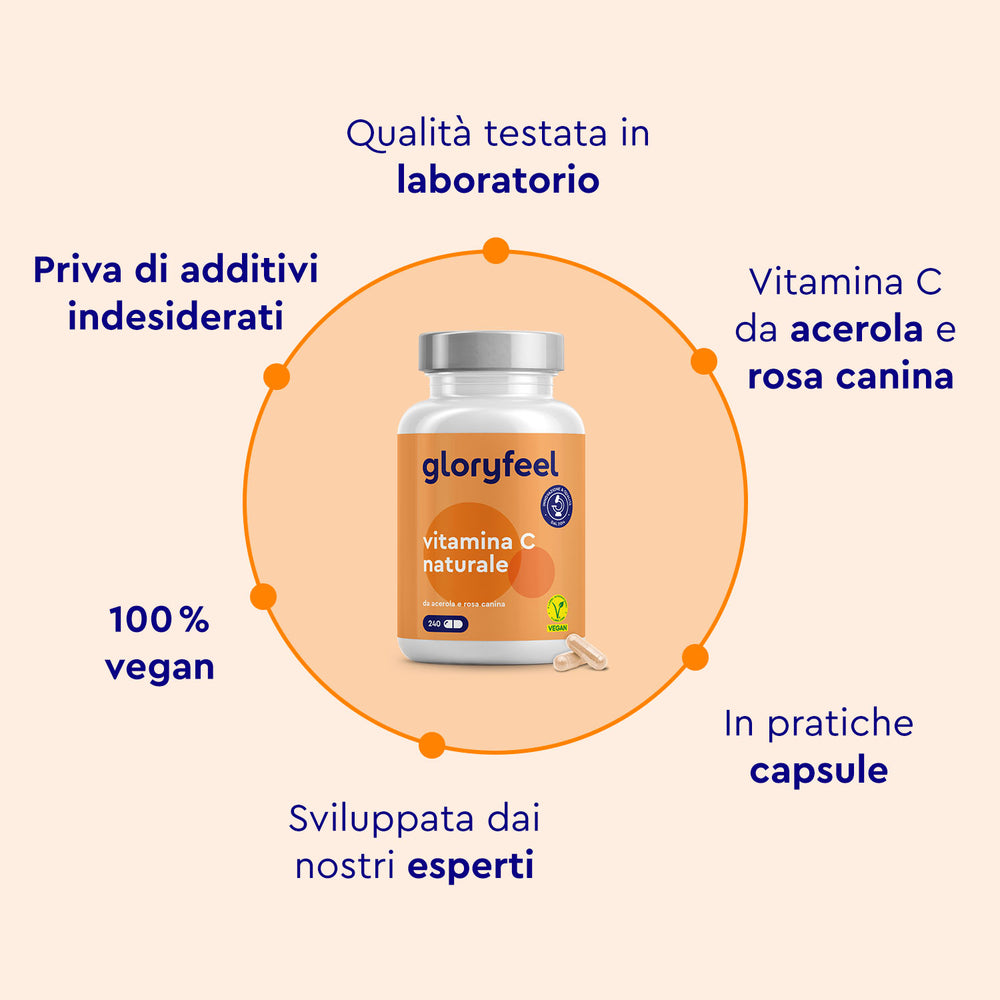 Caratteristiche vitamina C naturale gloryfeel
