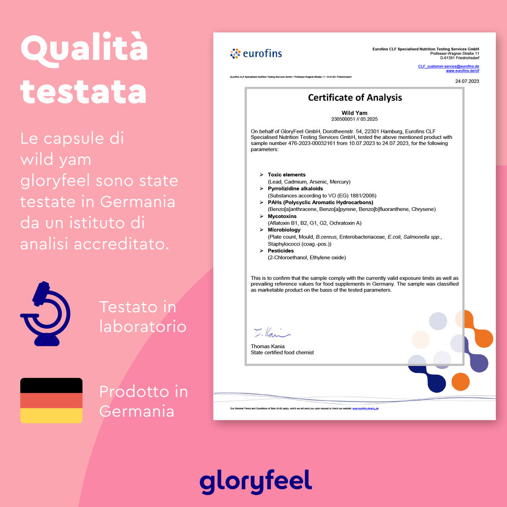 Un certificato di analisi Eurofins per l&
