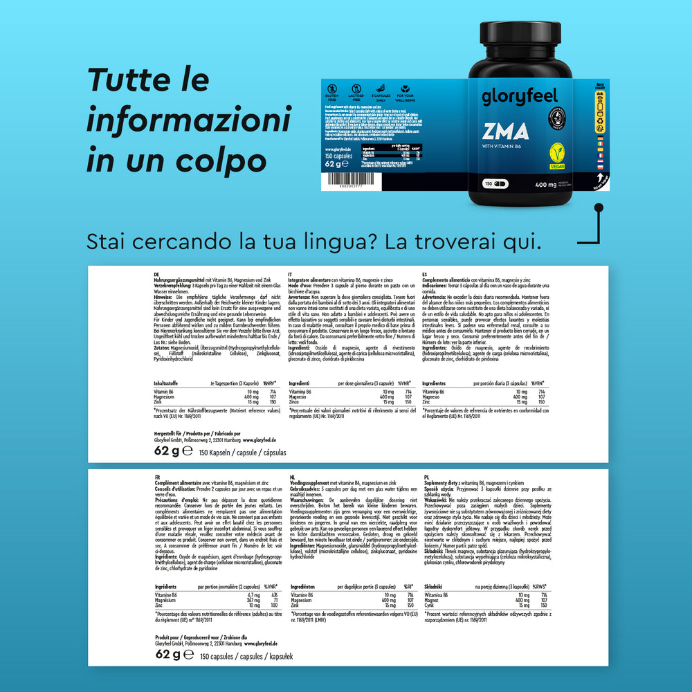zma integratore in capsule etichetta